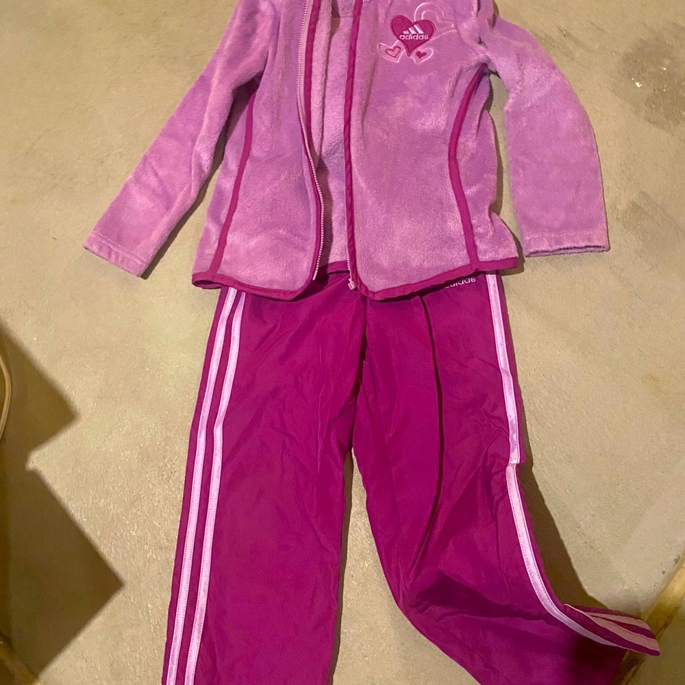2 girls adidas outfits